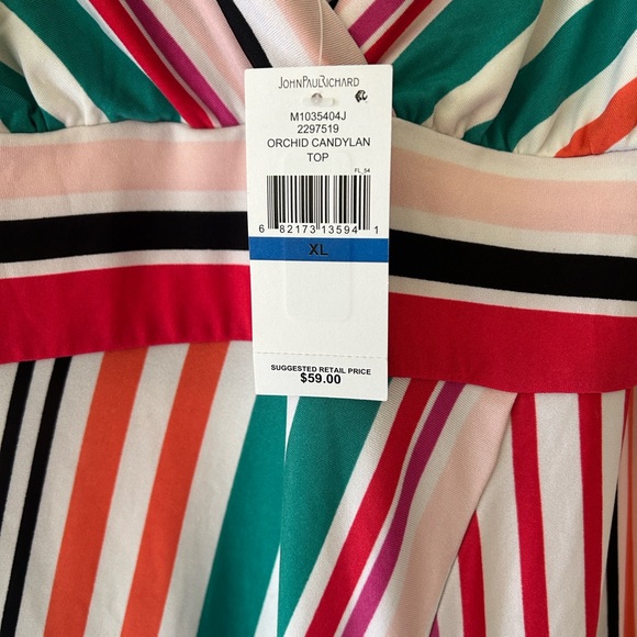 NWT JohnPaulRichard Colorful Striped High Low Dress - Picture 5 of 11